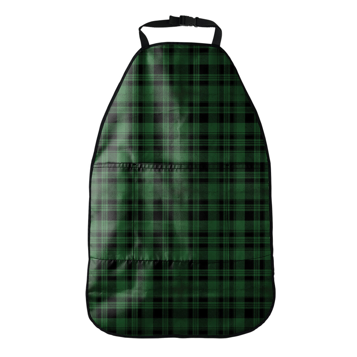 Green And Black Tartan Pattern Print Car Seat Organizers
