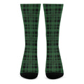 Green And Black Tartan Pattern Print Crew Socks