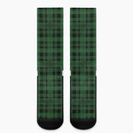 Green And Black Tartan Pattern Print Crew Socks