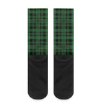 Green And Black Tartan Pattern Print Crew Socks