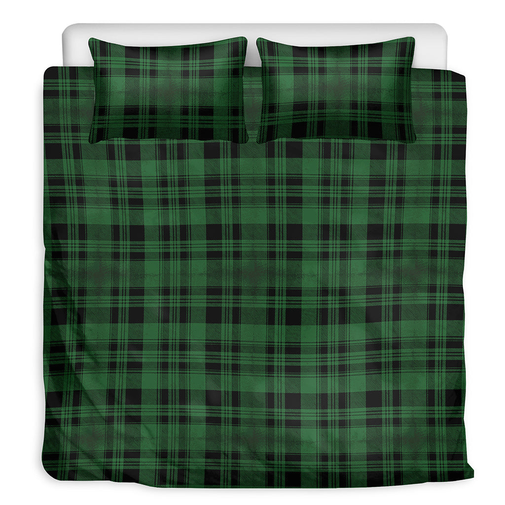 Green And Black Tartan Pattern Print Duvet Cover Bedding Set