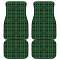Green And Black Tartan Pattern Print Front and Back Car Floor Mats