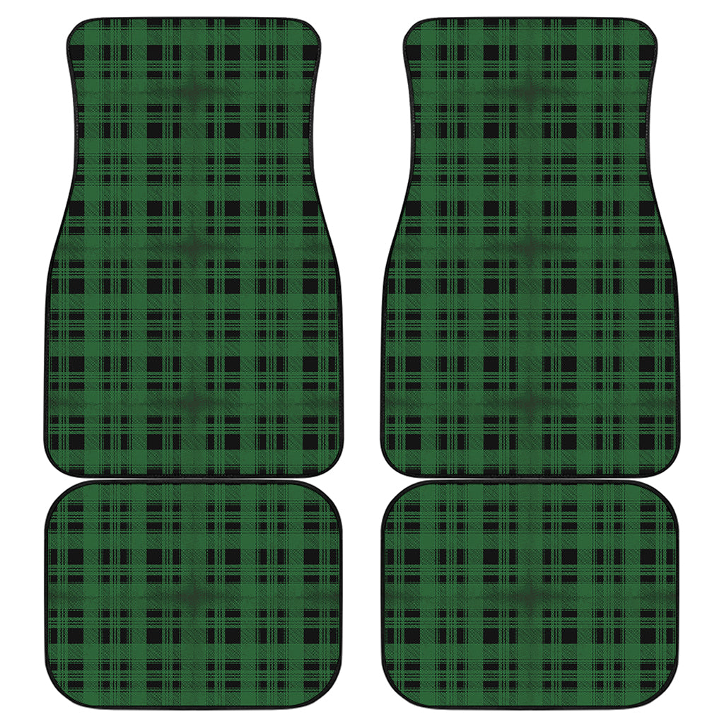 Green And Black Tartan Pattern Print Front and Back Car Floor Mats