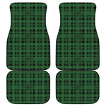 Green And Black Tartan Pattern Print Front and Back Car Floor Mats