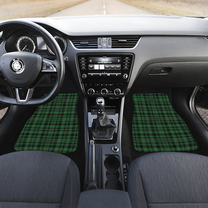 Green And Black Tartan Pattern Print Front and Back Car Floor Mats