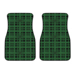 Green And Black Tartan Pattern Print Front Car Floor Mats