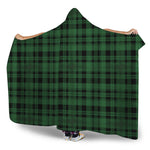 Green And Black Tartan Pattern Print Hooded Blanket