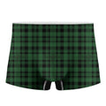 Green And Black Tartan Pattern Print Men's Boxer Briefs