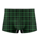 Green And Black Tartan Pattern Print Men's Boxer Briefs