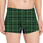 Green And Black Tartan Pattern Print Men's Boxer Briefs