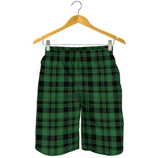 Green And Black Tartan Pattern Print Men's Shorts