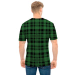 Green And Black Tartan Pattern Print Men's T-Shirt