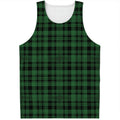 Green And Black Tartan Pattern Print Men's Tank Top