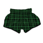 Green And Black Tartan Pattern Print Muay Thai Boxing Shorts