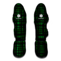 Green And Black Tartan Pattern Print Muay Thai Shin Guards