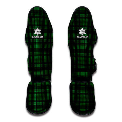 Green And Black Tartan Pattern Print Muay Thai Shin Guard