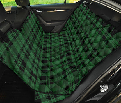 Green And Black Tartan Pattern Print Pet Car Back Seat Cover