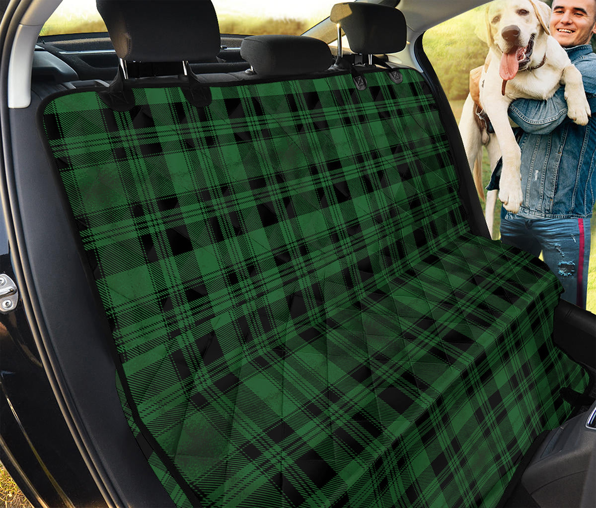 Green And Black Tartan Pattern Print Pet Car Back Seat Cover