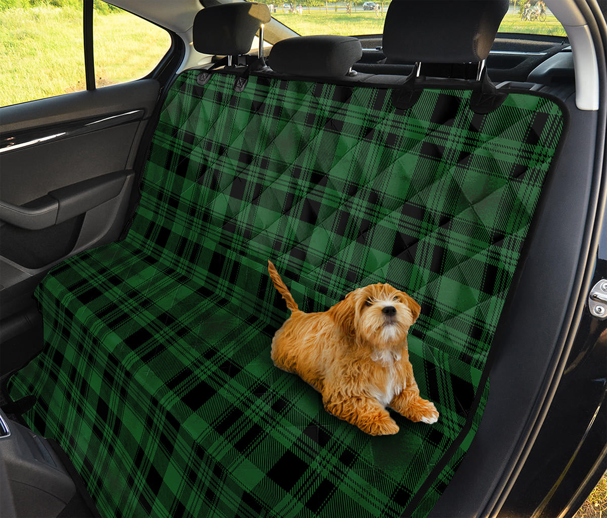 Green And Black Tartan Pattern Print Pet Car Back Seat Cover