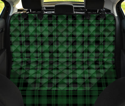 Green And Black Tartan Pattern Print Pet Car Back Seat Cover