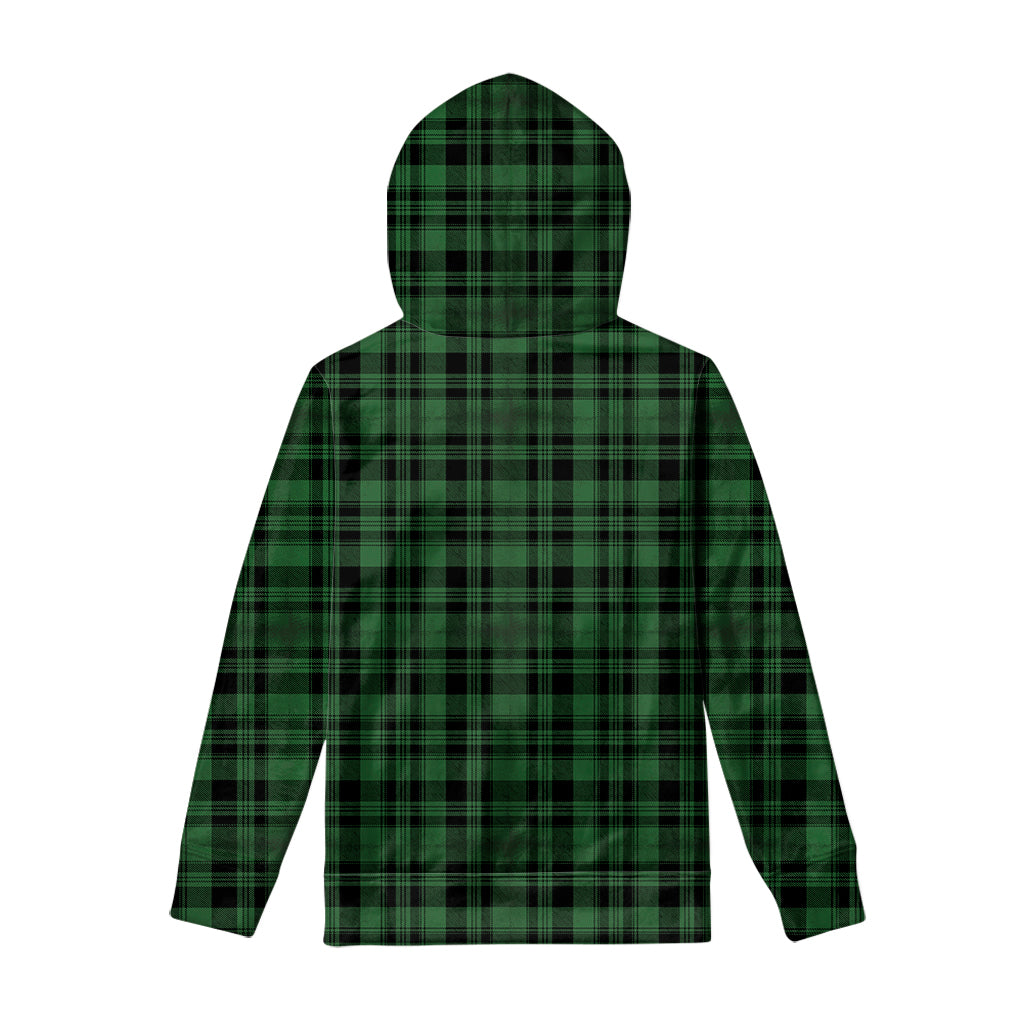 Green And Black Tartan Pattern Print Pullover Hoodie