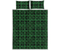 Green And Black Tartan Pattern Print Quilt Bed Set