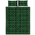 Green And Black Tartan Pattern Print Quilt Bed Set