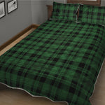 Green And Black Tartan Pattern Print Quilt Bed Set