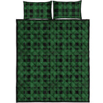 Green And Black Tartan Pattern Print Quilt Bed Set