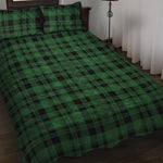 Green And Black Tartan Pattern Print Quilt Bed Set