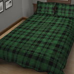 Green And Black Tartan Pattern Print Quilt Bed Set