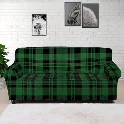Green And Black Tartan Pattern Print Sofa Cover