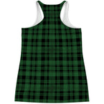 Green And Black Tartan Pattern Print Women's Racerback Tank Top