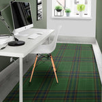 Green And Blue Stewart Tartan Print Area Rug