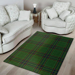 Green And Blue Stewart Tartan Print Area Rug