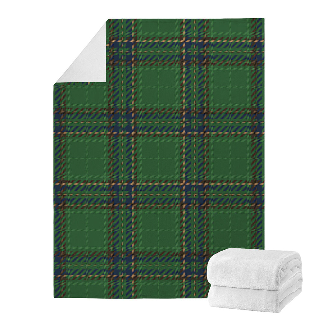 Green And Blue Stewart Tartan Print Blanket