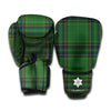 Green And Blue Stewart Tartan Print Boxing Gloves