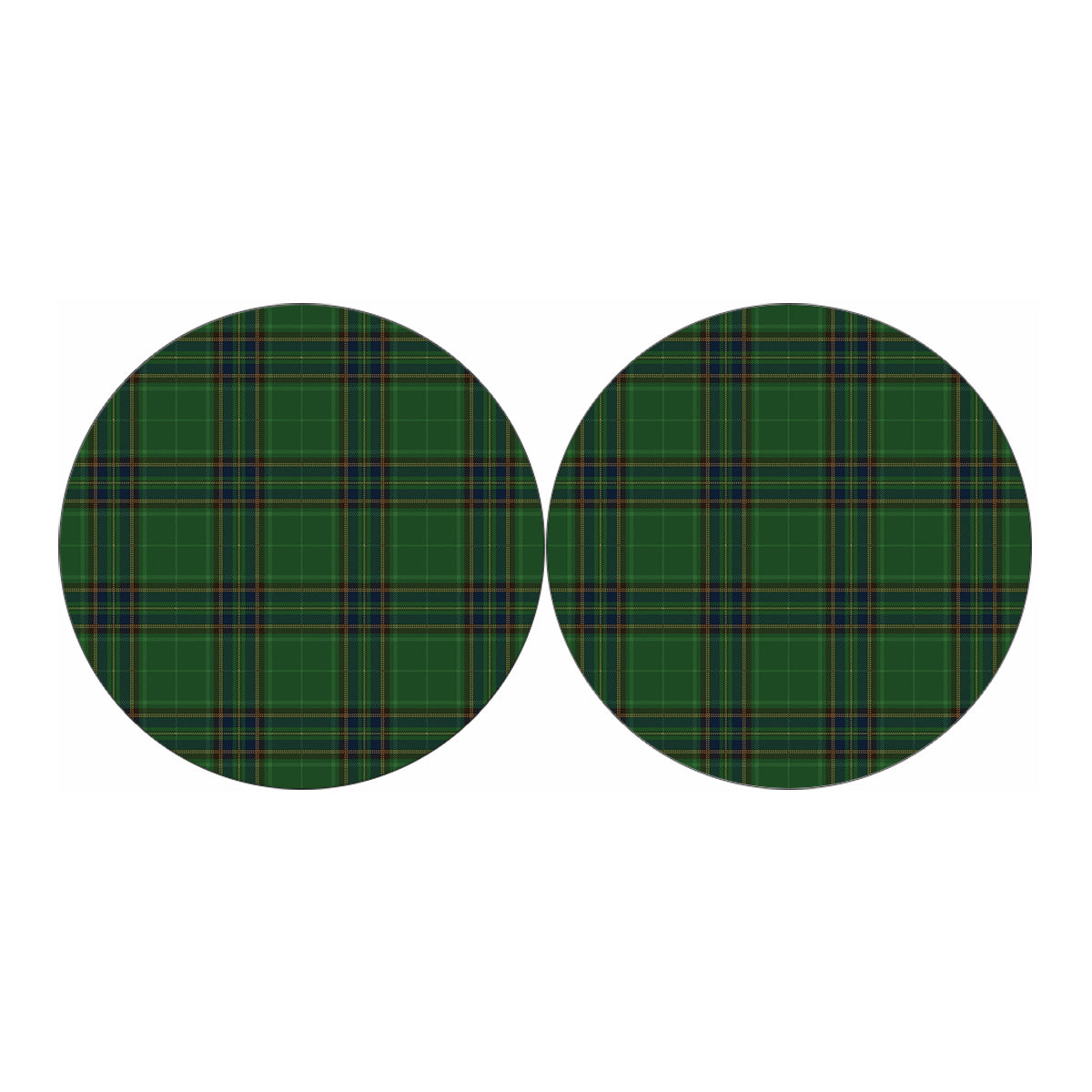 Green And Blue Stewart Tartan Print Car Coasters