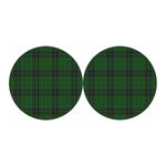 Green And Blue Stewart Tartan Print Car Coasters