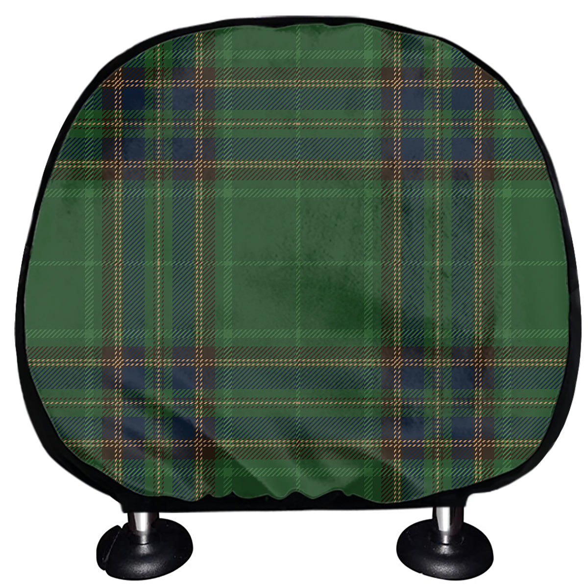 Green And Blue Stewart Tartan Print Car Headrest Covers