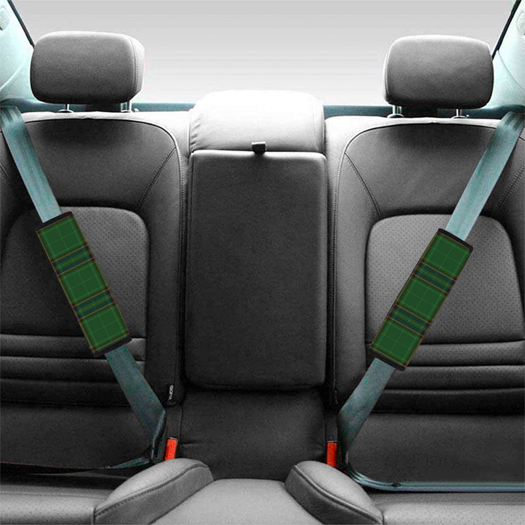 Green And Blue Stewart Tartan Print Car Seat Belt Covers