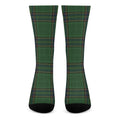 Green And Blue Stewart Tartan Print Crew Socks