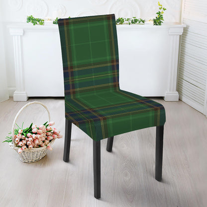 Green And Blue Stewart Tartan Print Dining Chair Slipcover