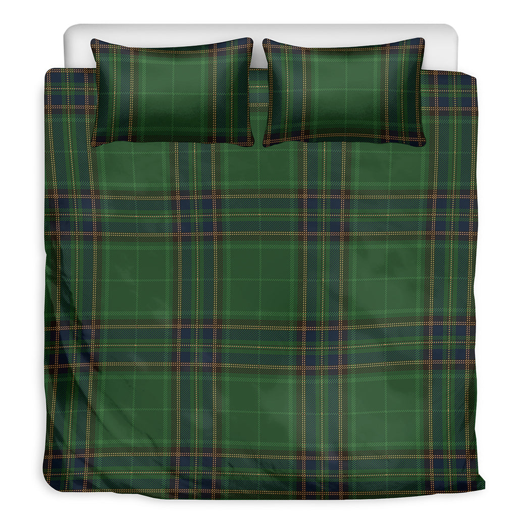 Green And Blue Stewart Tartan Print Duvet Cover Bedding Set