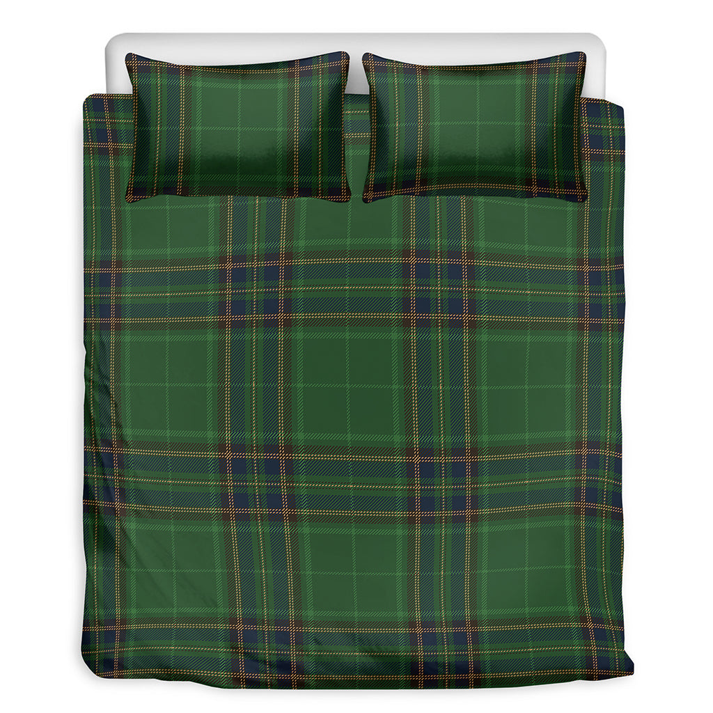 Green And Blue Stewart Tartan Print Duvet Cover Bedding Set
