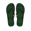 Green And Blue Stewart Tartan Print Flip Flops