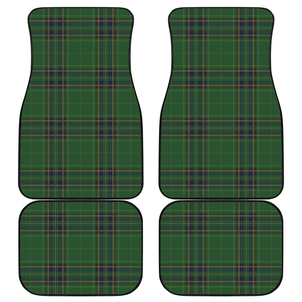 Green And Blue Stewart Tartan Print Front and Back Car Floor Mats