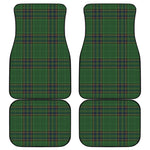 Green And Blue Stewart Tartan Print Front and Back Car Floor Mats