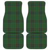 Green And Blue Stewart Tartan Print Front and Back Car Floor Mats