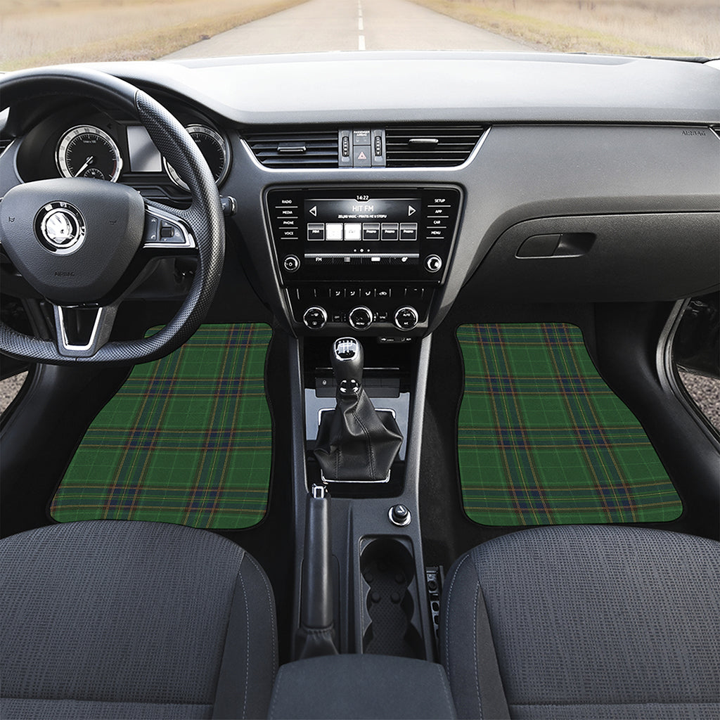 Green And Blue Stewart Tartan Print Front and Back Car Floor Mats